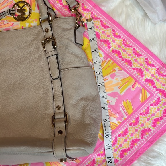 Michael Kors tote crossbody in bone gold bag satchel authentic - Picture 7 of 14